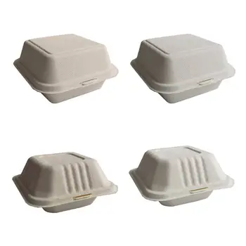 

50Pcs/bag Disposable Takeout Food Containers Degradable Cake Hamburger Holder