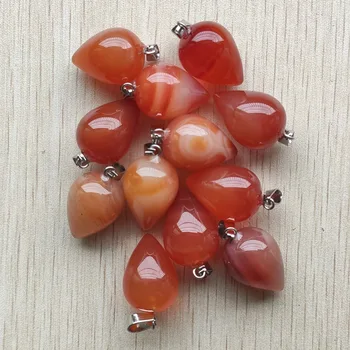 

Wholesale 12pcs/lot 2020 new good quality natural red onyx circular Cone shape Pendants for jewelry making free shipping