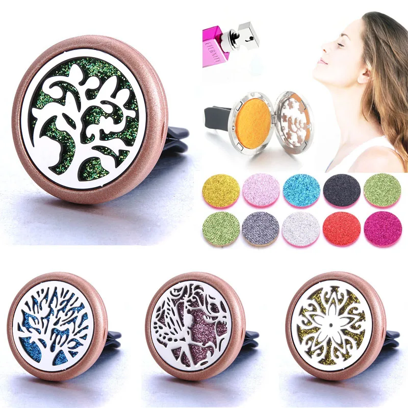 

Tree of Life Car Aromatherapy Diffuser Lockets Pendants Perfume Essential Oil Aroma Diffuser Necklace Pendant Car Air Freshener