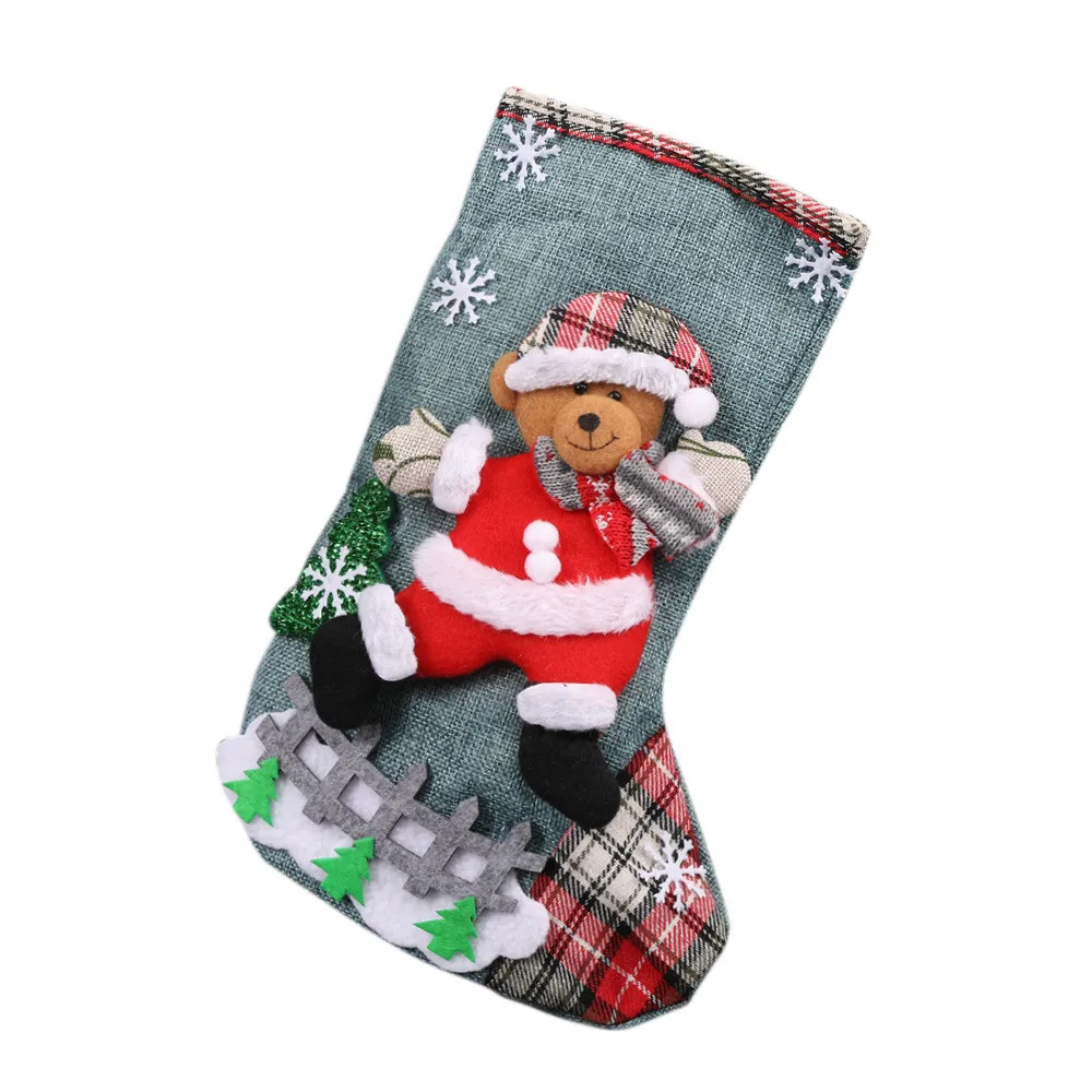 Рождественский кулон Санта конфеты подарок носки Висячие рождественские мешки с рисунком дерева горячая распродажа высокое качество изысканный кулон дед Т3 - Цвет: As Photo