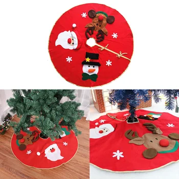 

100cm Durable Red Christmas Tree Decoration Carpet Party Ornament Christmas Decoration For Home Non-Woven Xmas Decorations New