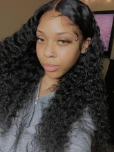 180% de la onda de agua peluca con malla Frontal transparente Frontal de encaje pelucas mojado y ondulado frente de encaje pelucas de cabello humano T parte rizado Peluca de cabello humano