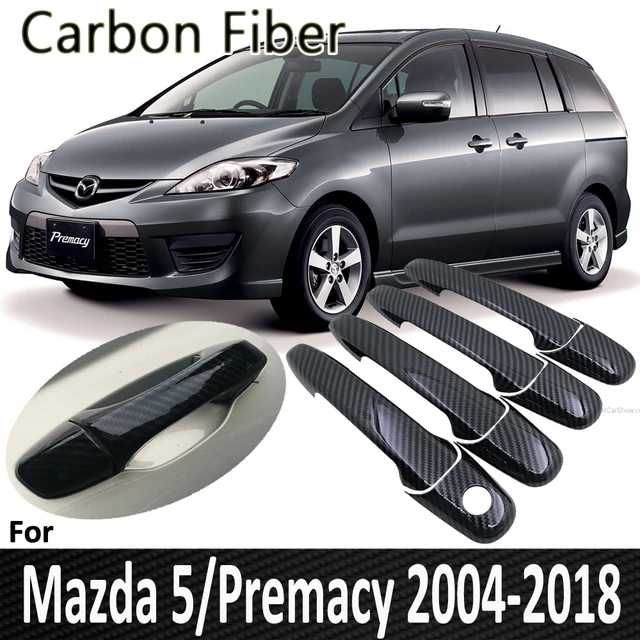 Schwarz Carbon Faser Türgriff Abdeckung für Mazda 5 Premacy 2004 ~ 2018  2005 2010 2013 2017 Auto Zubehör Aufkleber trim Set Chrome - AliExpress