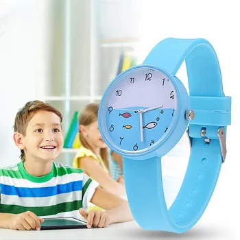 

Hot Cute Child Quartz Sports Watch Waterproof Silicone Strap Outdoor Simple Children Wristwatch DQ-Drop