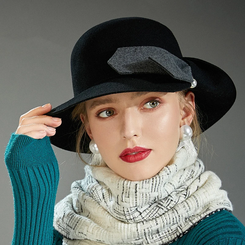 Women's fedora can be worn casual or formal winter Wool bucket hat 2020130Women's Fedoras