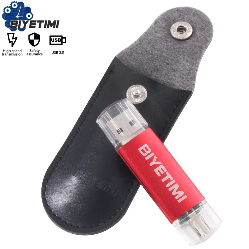 Флэш накопитель Biyetimi USB OTG на Android флэш 4 ГБ 8 16 32 64 2 0 для кожаного чехла Флэшка Micro