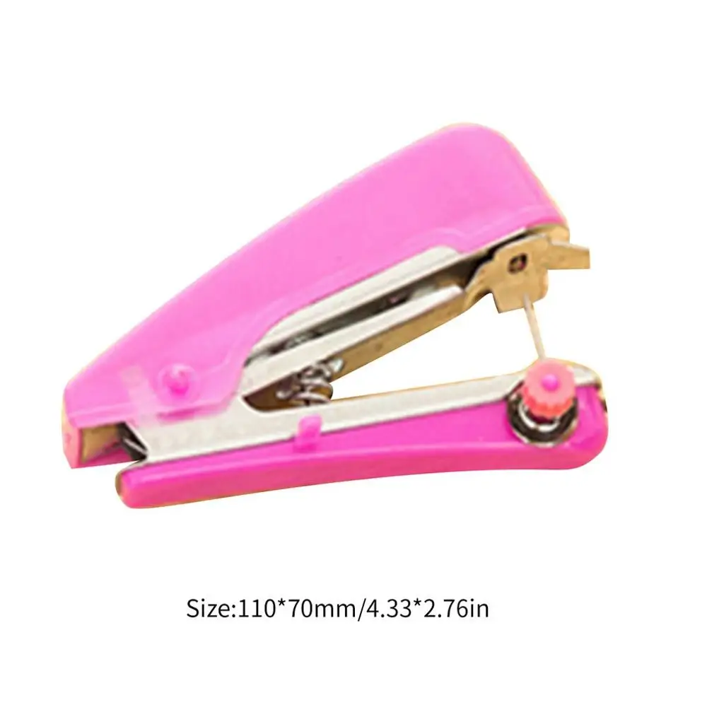 

Compact Mini Household Handheld Single Stitch Sewing Machine Includes Threads Needles Accessories Quick Sewing Tools