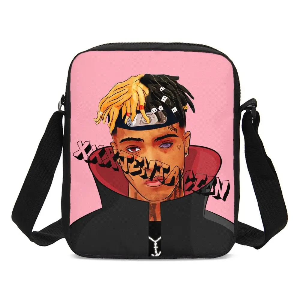 XXXtentacion/сумки-мессенджеры для мальчиков; сумки с принтом героев из мультфильма «рэп»; детские дорожные сумки; детские сумки на ремне; сумки на плечо - Цвет: Слоновая кость
