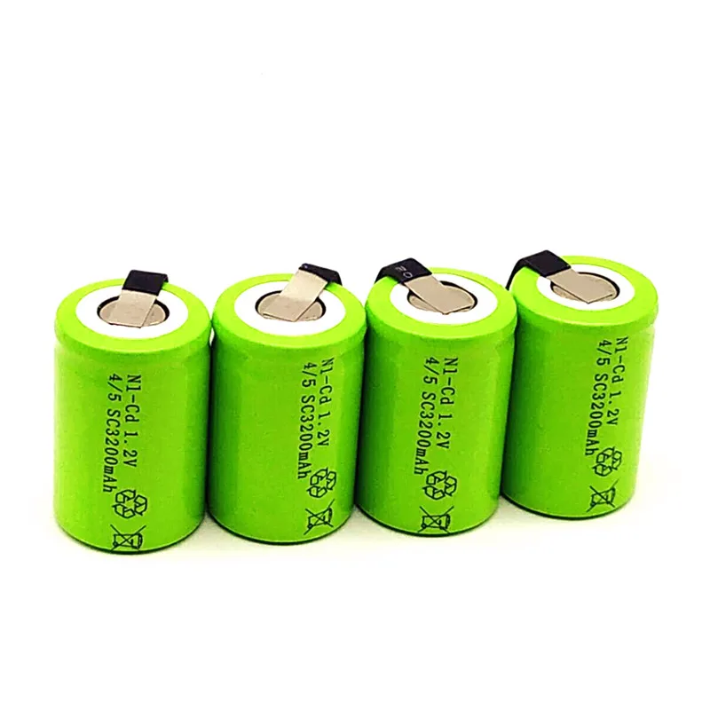 1-10 шт 4/5 SC 1,2 V перезаряжаемая батарея 3200mAh Sub C Ni-CD батарея с вкладкой для сварки Замена для электрической дрели шуруповерта