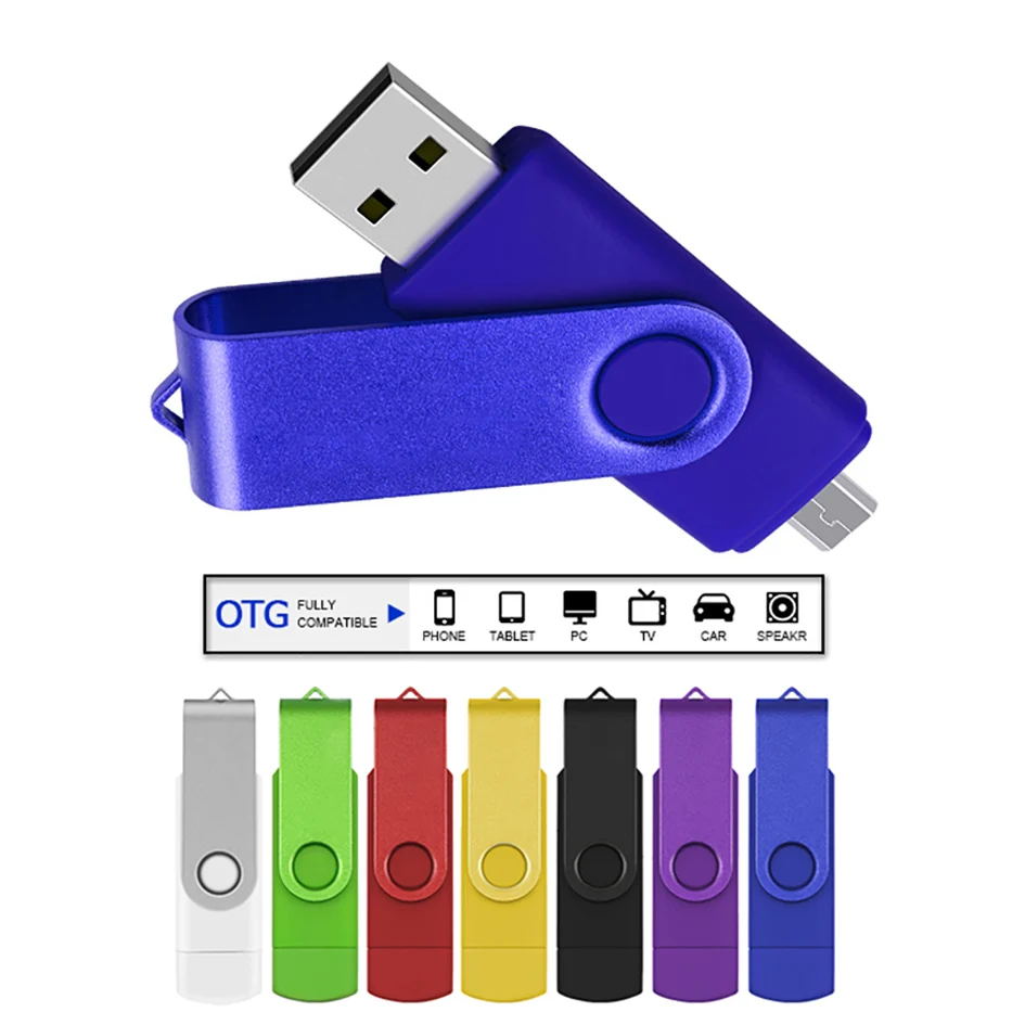 OTG флеш-накопитель 128 ГБ USB флеш-накопитель 64 ГБ 32 ГБ 16 ГБ металлическая Флешка 8 ГБ высокоскоростной накопитель 4 Гб otg флеш-накопитель 2,0 USB флешка