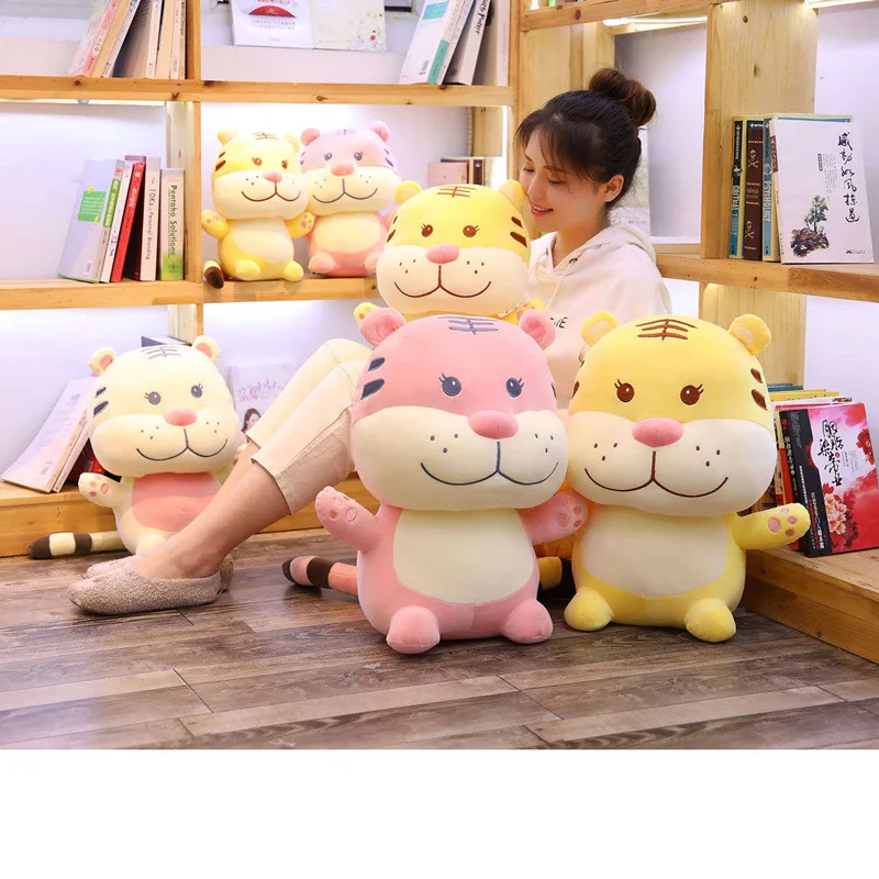 

2019 New Style Cute Pet Little Tiger Doll Cute Cartoon Animal Throw Pillow Crane Machines Doll