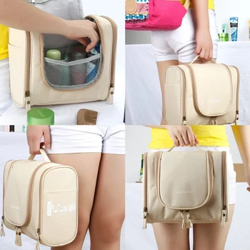 

Women Cosmetic Bag Hanging Travel Portable Makeup Bags Waterproof Nylon Travel Organizer Bag Unisex Washing Toiletry Storage Kit