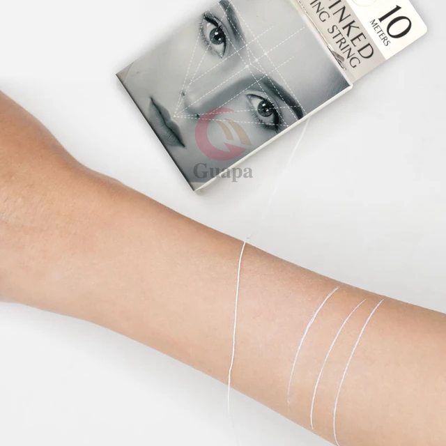 10M Premium Pre Inked Mapping String Eyebrow Ruler Thread Microblading Supply Brow Mapping String with Brown