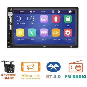 

2 Din Car Radio 7 Inch Press Screen MP5 Player Multimedia Audio Bluetooth USB Mirror Link Steering Control Car Stereo Rear View