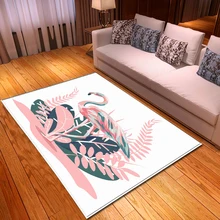 Скандинавский гостиной ковер для украшения дома Фламинго коврик для детских игр прикроватные коврики фланелевые Нескользящие пол обеденный стол большой ковер