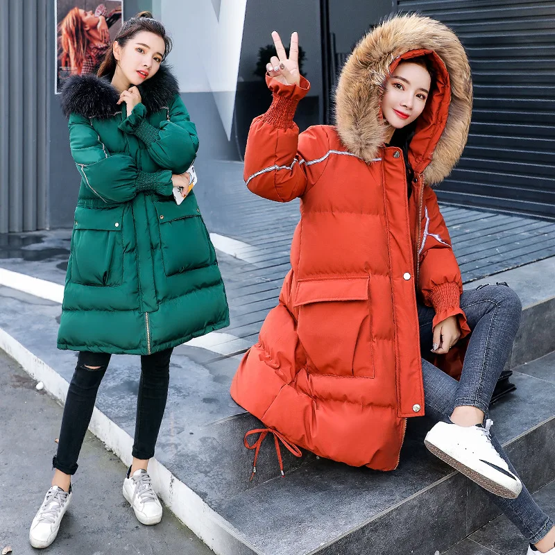 

Solid Color Comfortable Slim Fit 2019 Spring Long Sleeve Hooded Fashion Simple down Coat Cotton Overcoat