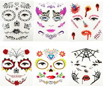 

Disposable Eyeshadow Sticker Magic Eye Face Waterproof Temporary Tattoo Sticker for Makeup Stage Halloween Party Supplies