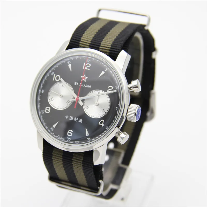 42 мм Циферблат 1963 хронограф пилоты часы мужские сапфировые Часы ST1901 Чайка движение мужские t механические часы Скелет назад