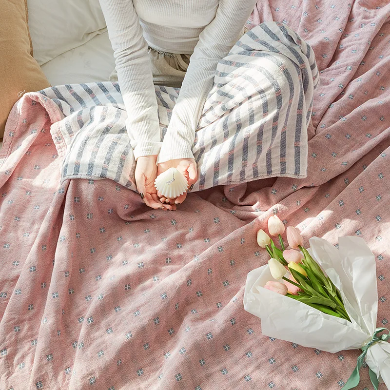 algodão gaze colcha colcha respirável do bebê xadrez roupa cama