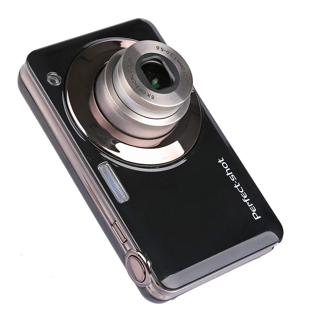 24MP подарки цифровая камера литиевая батарея оптический зум фото Портативный Анти-встряхивание компактный высокой четкости красочные видео запись - Color: Black