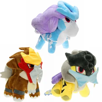 

20cm Uicune Entei Raikou Plush the Econd Generation Gold and Ilver Oft Ex Gx Mega Doll for Kids Xmas Pikachued Eevee