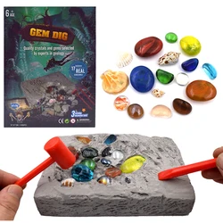 Jouets de minage, cristal de Pirate, trésor de gemmes d'antiquité, jouet minéral de extraction pour garçons et filles, jouet éducatif de technologie, cadeau 