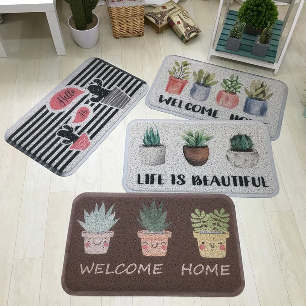 Печатные дверные маты С КАКТУСОМ, Противоскользящий коврик для прихожей, ванной комнаты, гостиной, спальни, ковры для дома, кухонный половик прямоугольный
