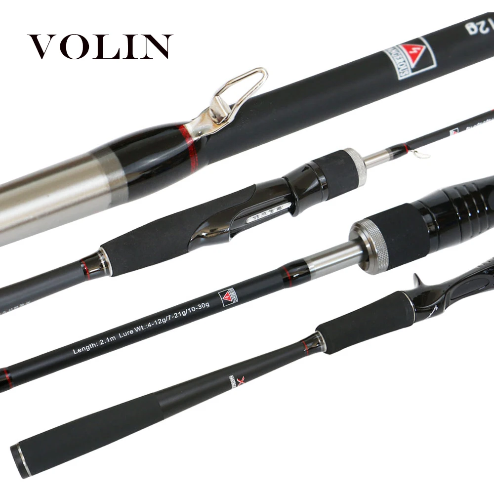 

VOLIN 2020 NEW Spinning Fishing Rod 1.8m 2.1m 2.4m 2.7m 3 Tips ML M MH 7' Carbon Fast Action Casting Rod Lure Fishing Rod