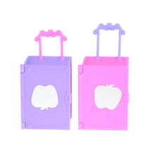 

2PCS Kids Toy 3D Lovely Luggage Case Trunk Plastic Travel Suitcase For Doll House Gift Toy Dollhouse Furniture