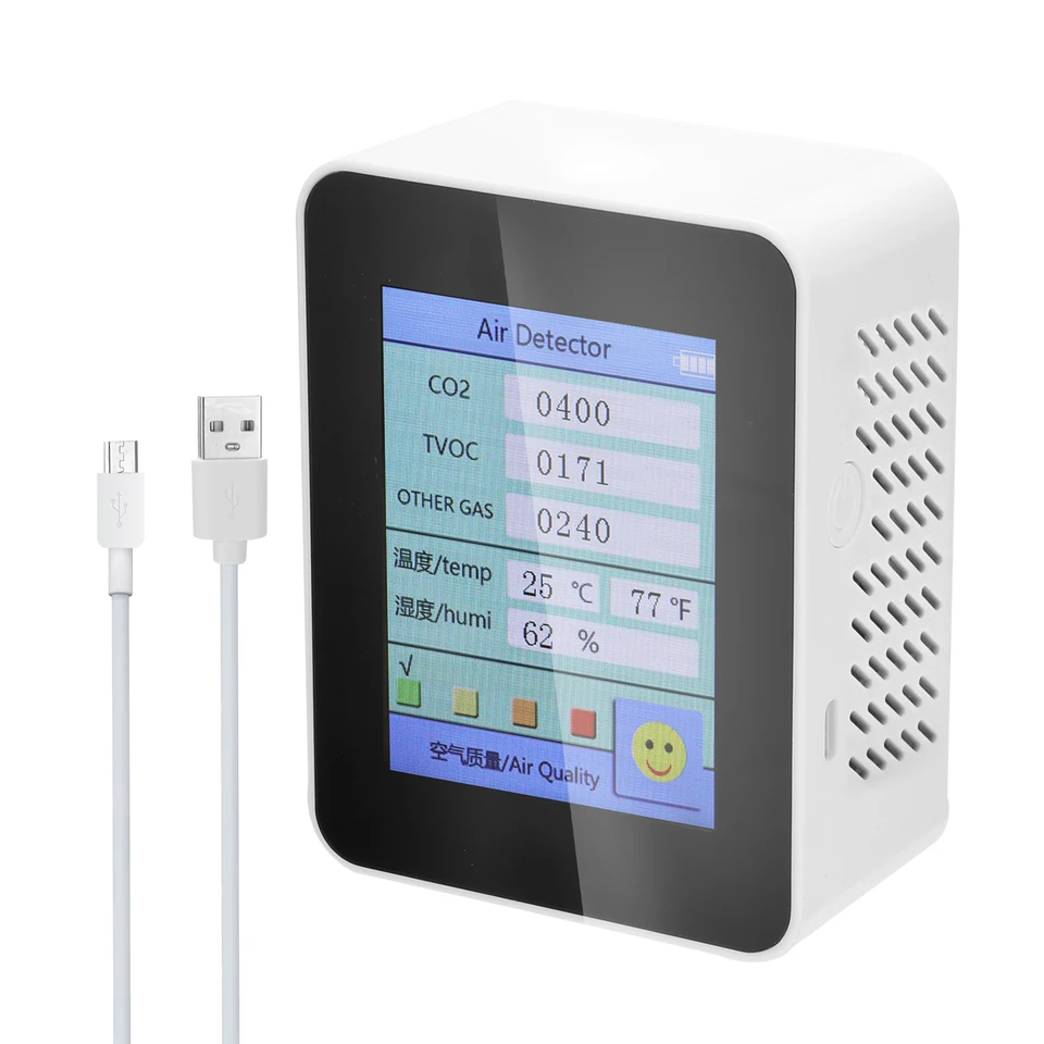 Festnight Multifunctional CO2 ppm Meters Mini Carbon Dioxide Detector Gas Analyzer Protable Air Quality Tester