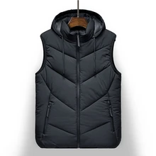 Мужской жилет, теплый, Повседневный, весна и осень, новое пальто без рукавов, хлопковый жилет с капюшоном, мужская верхняя куртка, куртка, M-5XL для мужчин