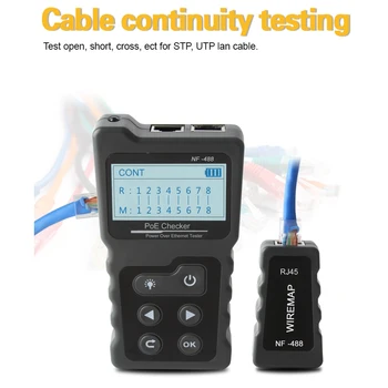 

LCD Network Cable Tester Lan tester PoE Checker Inline PoE Voltage and Current Tester with Cable Tester checker the Ethernet
