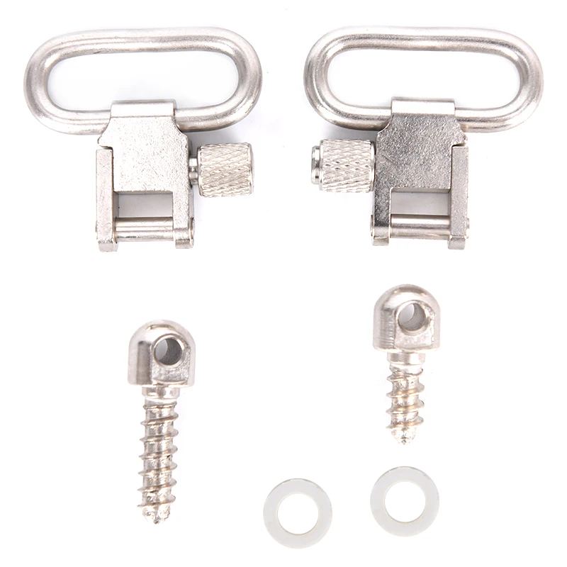 Hunting Accessories stainless steel Metal Strap Ring Thread Pair Silver Professional Quick Detachable Sling Swivel | Спорт и