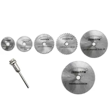 

7pcs Cutoff Circular Saw HSS Blade Cutting Rod Drill Mandrel Cutter Power Tools