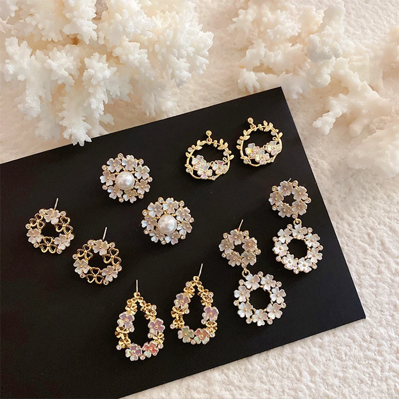 Женские Висячие серьги Boucle d'oreille корейские и японские геометрические изящные