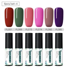 Четыре Лилия 4, 6 штук в партии, Гель-лак для ногтей Наборы чистый Цвета УФ-гель Лаки длительное тени для век био-Гели Soak Off дизайн ногтей маникюрный набор Nagellack набор