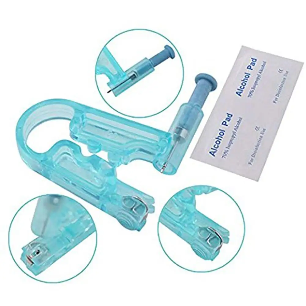 2019 New Healthy Safety Disposable Safe Sterile Nose Ear Piercing Kit Piercing Gun Alcohol Swab Ear 5