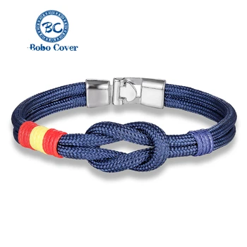 Navy Country Spain Flag Bracelets Men Colorful Survival Paracord Rope Bracelet