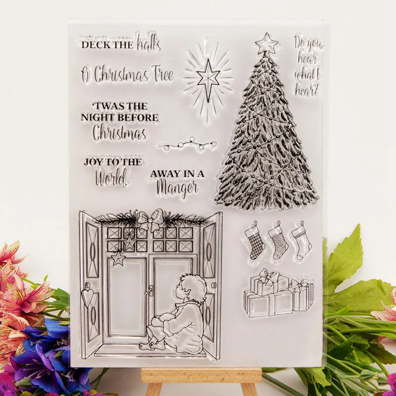 

Christmas Tree CLEAR STAMPS for DIY Scrapbooking Window Transparent Stamps Card Making Album paper Craft Decoration New Stamps