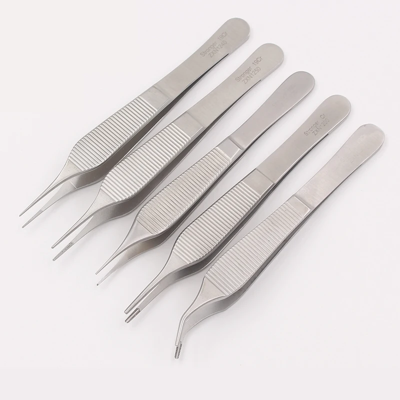 Shi Qiang Stainless Steel Plastic Tweezers Straight Tooth 0.6 Beauty