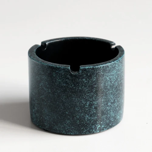 Round Texture blue Переносная пепельница из смолы с крышкой для подарка домашний офис отель открытый бездымный Пепельница держатель домашний декор - Цвет: Round Texture blue