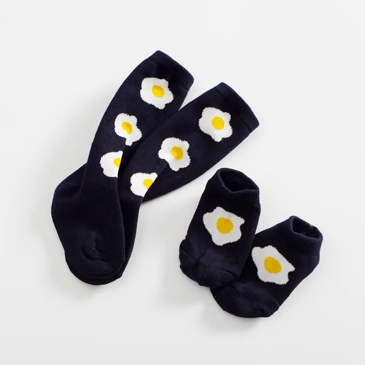 

Spring And Autumn South Korea Combed Cotton Poached Egg Socks Baby Fried Egg Socks Tube Socks Set