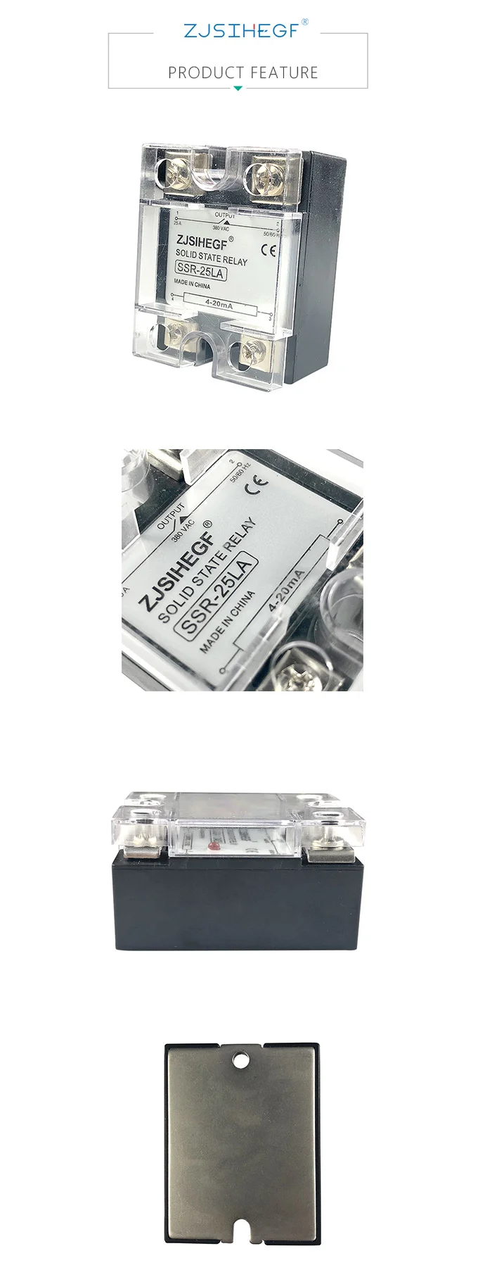 40A-SSR, вход DC 4-20mA выход 24-480vacоднофазный AC SSR твердотельные реле SSR-40LA регулятор напряжения для ПЛК оборудования