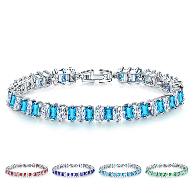 Двухцветный классический браслет-цепочка из циркона и ледяного хрусталя для тенниса, очаровательные женские хип-хоп ювелирные изделия из медного материала, элегантные женские подарки