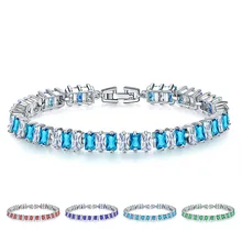 Двухцветный классический браслет-цепочка из циркона и ледяного хрусталя для тенниса, очаровательные женские хип-хоп ювелирные изделия из медного материала, элегантные женские подарки