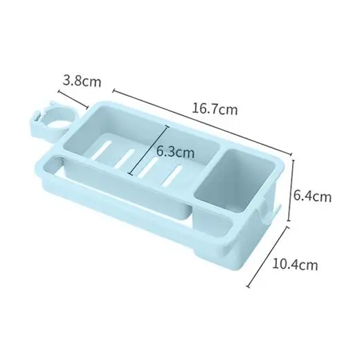 2pcs Sink Hanging Storage Rack Storage Holder Sponge Bathroom Kitchen Faucet Dish Cloth Clip Shelf Drain Dry Towel Organizer - Цвет: Blue 2