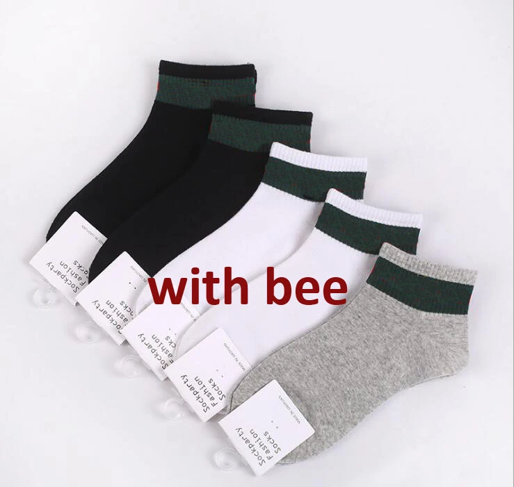 5 Pairs Lot Unisex Ladies Girls Men Boy Bee Striped Cotton Solid Funny Ankle Bee Sport Athletic School Short Socks Gift trainer socks womens Women's Socks