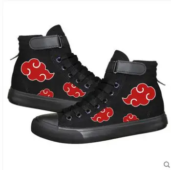 

High-Q Unisex Anime Cos Naruto Canvas Shoes Uchiha Itachi Akatsuki Casual plimsolls canvas shoes rope soled shoes