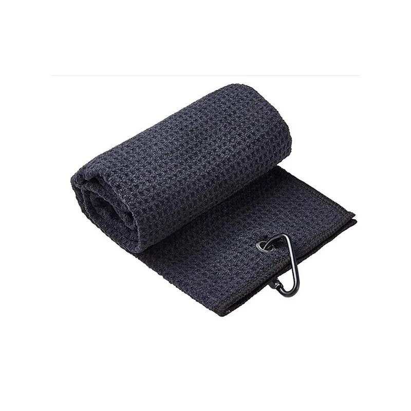 

Microfiber Fabric Waffle Pattern Golf Towel with Carabiner Clip Hook