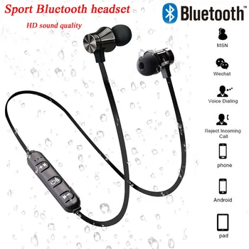 

2020 new magnetic wireless bluetooth headset sports headphones with microphone for Apple Android Xiaomi Huawei Samsung
